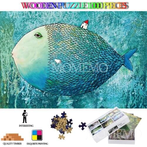 Big Fish 1000 Pieces Wooden Jigsaw Puzzles for Adults Wooden Puzzle Toys 1000 Pieces DIY High Definition Puzzles Games Toys