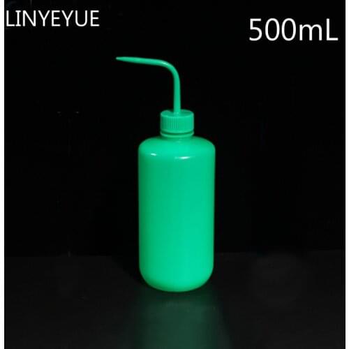 LINYEYUE 500ml Green Plastic Blow Washing bottle Tattoo Wash Squeezy Laboratory Measuring Bottle