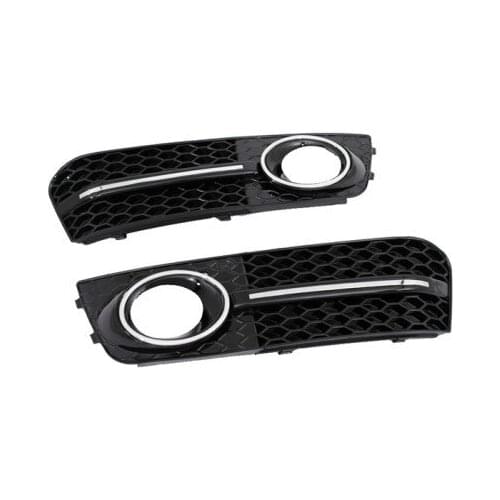 Glossy Black Euro Honeycomb Front Lower Bumper Fog Light Grille For Audi A4 A4L B8 2009 2010 2011 4 Door