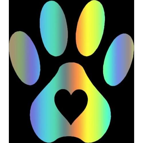 S51586 Various Sizes/Colors Car Stickers Vinyl Decal Paw With Heart Animal Motorcycle Decorative Accessories