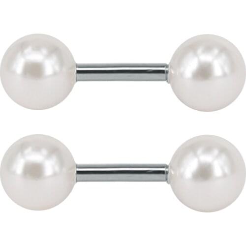 Pearl Earrings Earrings for Women Korean Cartilage Bar Helix Ring Tragus Bars Conch Piercing Simulated Pearl 16G Stainless Steel