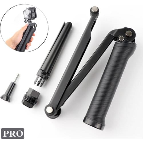 3-Way Hand Grip Selfie Stick Tripod Adjustable Monopod for Go Pro Hero 9 8 7 6 Yi 4K Eken DJI OSMO Action Camera Accessories