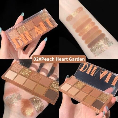 DIKALU 10 Colors Eyeshadow Palette Matte Super Shiny Glitter Eye Shadow Waterproof Lasting Eyes Primer Shadows Pigment Makeup