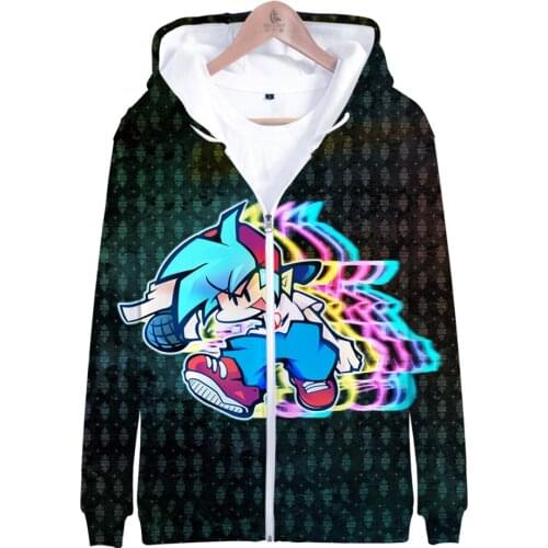 Friday Night Funkin Hoody 3D Unisex Zipper Sweatshirt Women / Men Long Sleeve Harajuku Streetwear Video Game Clothes Plus Size