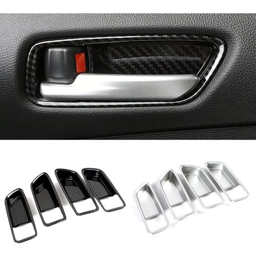 For Toyota Corolla 2019 2020 Inner Door Handle Bowl Cover Door Clasp Trim Interior Mouldings Carbon Fiber Printed Matte Silver