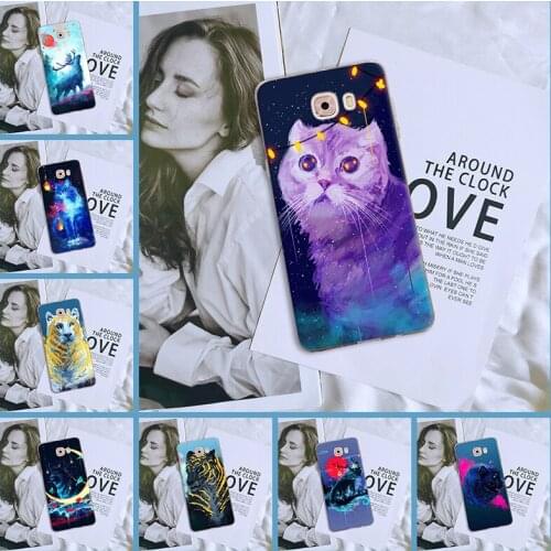 Back Cover For Samsung Galaxy C5 C7 C8 Soft Silicone Cool Animal Wolf Cat Tiger Pretty Phone Case For Samsung C5 C7 C9 Pro