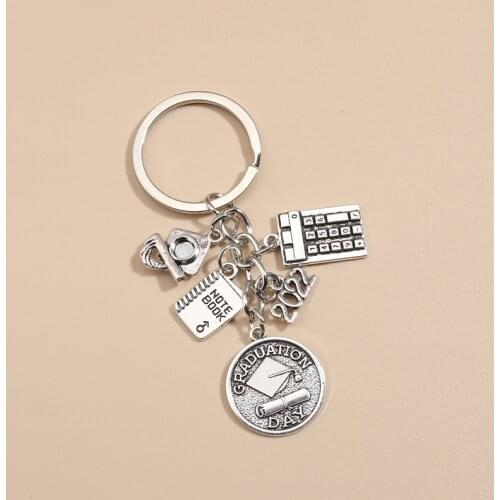 1Pc 2019 School Calculator Notebook KeyChain Student Keyring For Graduation Day Jewelry Gift E2388