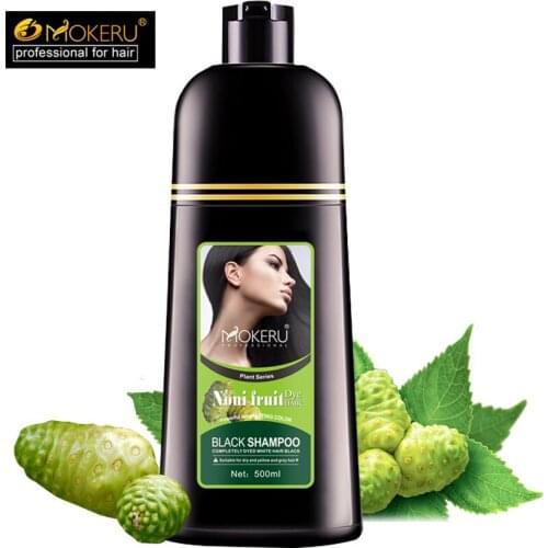 1pc Mokeru Organic Natural Fast Hair Dye Only 5 Minutes Noni Plant Essence Black Hair Color Shampoo