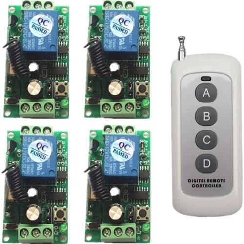 1000m DC 9V 12V 24V 1 CH 1CH RF Wireless Remote Control Switch System,4CH Transmitter + Receiver