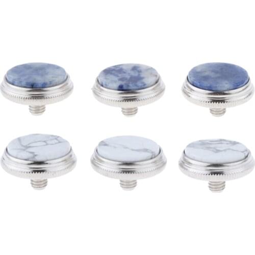 3 Pieces Alloy Shell Inlays Trumpet Finger Buttons Brass Instrument Accessories, 2 Colors for Choose