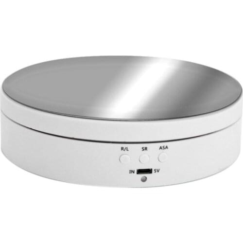 3 Speeds Electric Rotating Display Stand Mirror Turntable Jewelry Holder Battery