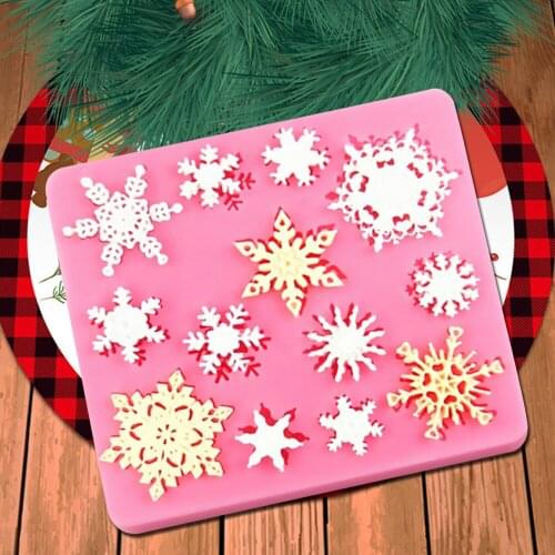 3D Christmas Decorations Snowflake Lace Chocolate Party DIY Fondant Baking Cooking Cake Decorating Tools Candy Silicone Mold