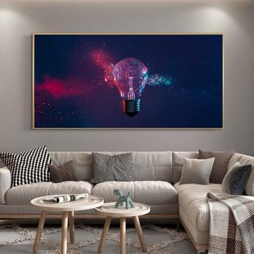 Abstract Light Bulb Graffiti Art HD Print Canvas Painting for Living Room Bedroom Office Decoration Painting Cuadros No Frame
