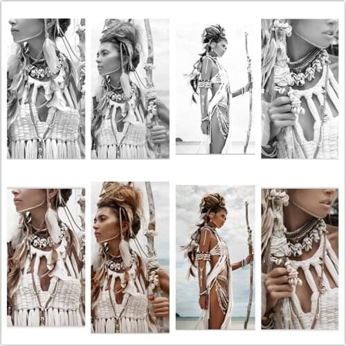 5D Diamond Embroidery DIY Diamond Painting Indian Woman Nordic Poster Girl Diamond Painting Cross Stitch Rhinestone Decor