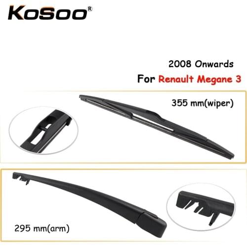 KOSOO Auto Rear Car Wiper Blade For Renault Megane 3,355 mm 2008 Onwards Rear Window Windshield Wiper Blades Arm,Car Accessories