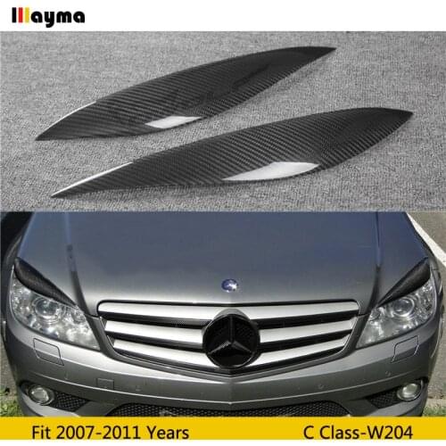 Carbon Fiber Car Eyebrows For Benz C class C180 C200 C250 2007 2008 2009 2010 2011 year W204 car lamp front eyelid