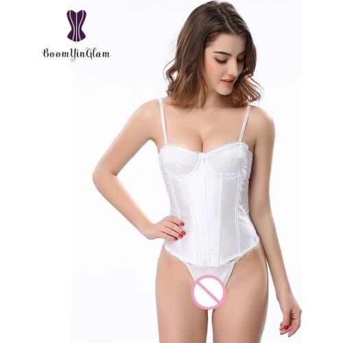 Free shipping adjustable spaghetti straps slimming body shapewear bra bustier wedding wear bridal corset with g string 862