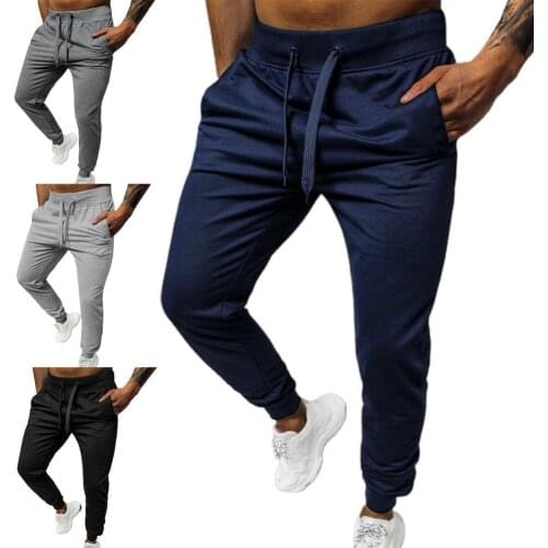 Jogging Pants Men Sport Sweatpants Running Pants Ankle Banded Men Pants Elastic Waist Stand Pockets Pants Sweatpants Streetwear