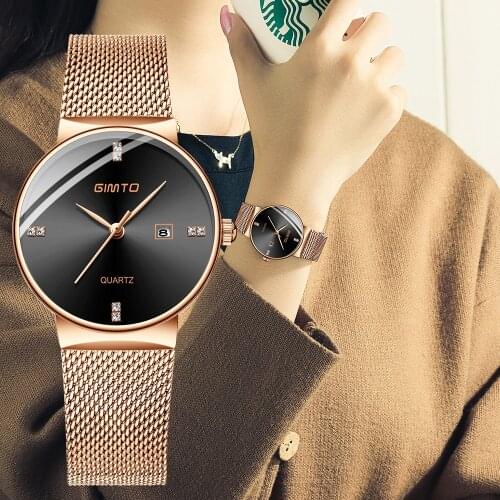 NEW GIMTO Luxury Quartz Women Watches Brand Gold Fashion Business Bracelet Ladies Watch Waterproof WristWatch Relogio Femininos