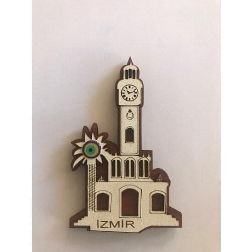 Wood Izmir Clock Tower Refrigerator Ornament Magnet decorative objects Декоративные элементы Objetos decorativos