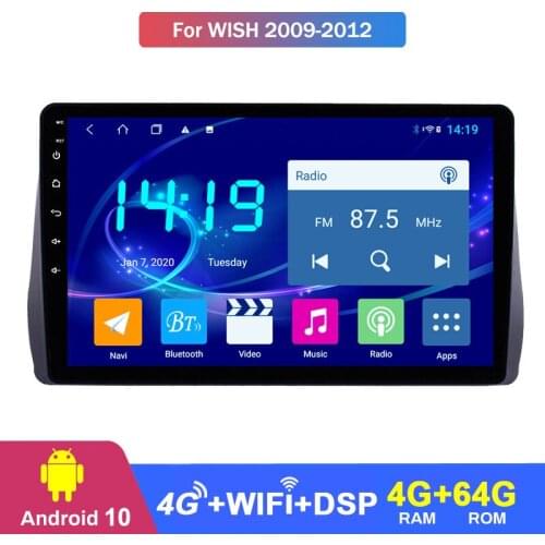 For toyota wish 2009 2010 2011 2012GPS Navigation System Stereo Audio Radio Video BT WIFI Car Radio Multimidia 4G RAM 64G ROM