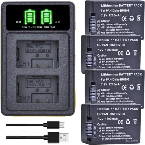 DMW-BMB9 DMW-BMB9E Battery & LED Charger for Panasonic Lumix DMC FZ40K FZ45K FZ47K FZ48K FZ60 FZ70 FZ100 FZ150 DMWBMB9