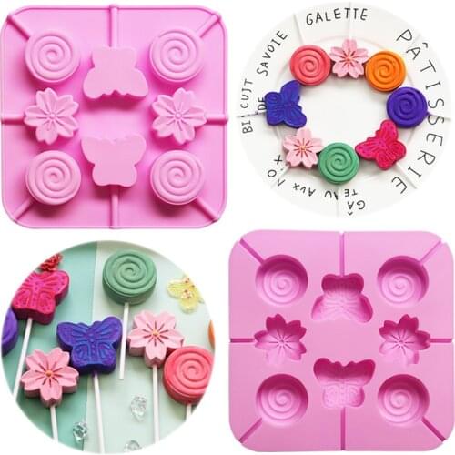 Butterfly Donut Lollipop Silicone Mold 8-cavity cartoon fondant chocolate cake decorating mold