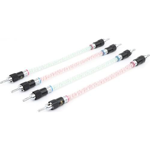 Yter Hi-End audio Nordost Valhalla Speaker Jumper Link 7N Sliver Plated HiFi Audio Cable For Speakers 4* 20cm Length