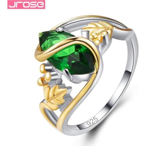 JROSE Wholesale Marquise Cut Solitaire Fashion Jewelry Sea blue & Green Cubic Zirconia Silver Ring Size 6 7 8 9 Free Shipping