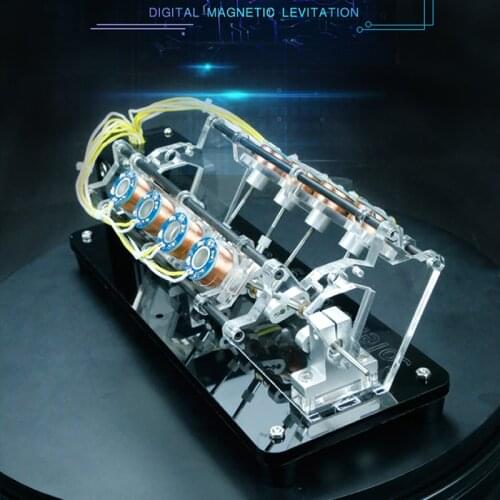 Cool! 8 coil Electromagnet engine, engine model can be started, high speed motor, v type engine. Fun
