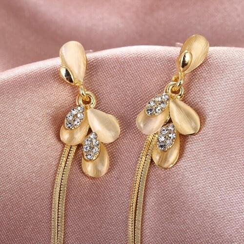 Fashion Statement Long Earrings 2020 Rhinestone Earrings Women Star Heart Tassel Long Chain Hanging Drop Earing Modern Jewelry