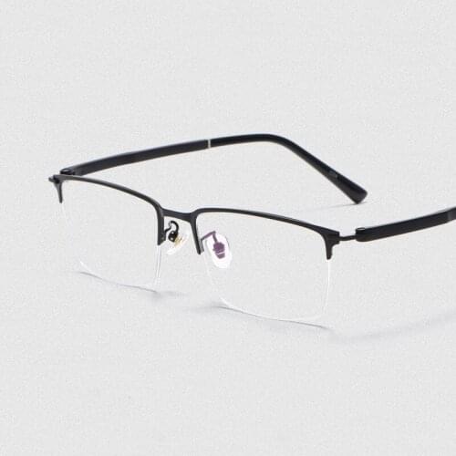 Mens alloy half frame glasses frame simple fashion prescription glasses anti-blue light glasses optical glasses frame men 65009