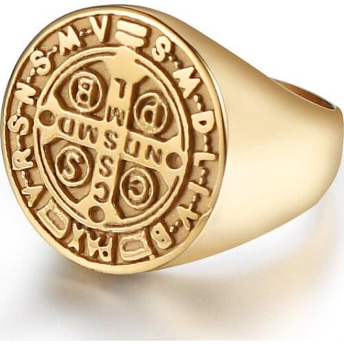 Gold ring me stainless steel letter rings male Punk ring fashion signet-ring jewelry gifts for mens accesories Wholesale SMQLIVB