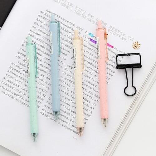 4pcs Nature wheat gel pen set 0.5mm ballpoint Black color pens Stationery Office writing tools School supplies EB411