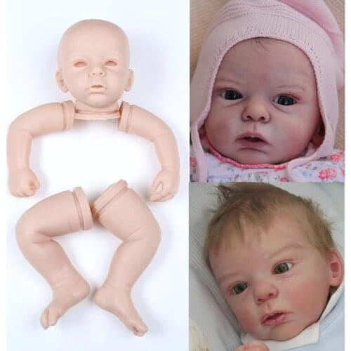 Bebe reborn DIY Model Kit Soft Silicone Reborn Doll Kit Mold Head Arms Legs BeBe real open eyes Babies Doll Kit Mould Accessorie
