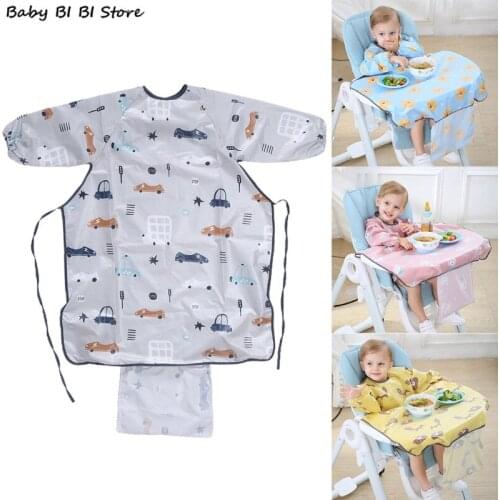 Newborns Bib Table Cover Baby Dining Chair Gown Waterproof Saliva Towel Burp Apron Food Feeding Anti-dirty Sleeveless Bib Tray