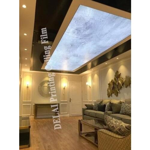 3D Black and White Background Printing stretch ceiling film for home decoration
