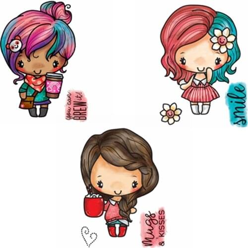 Delicate Cute Dolls Clear Stamps Tiny Cute Gilrs Kids Clear Transparents Silicone Stamps 2020 DIY Scrapbooking Card Making