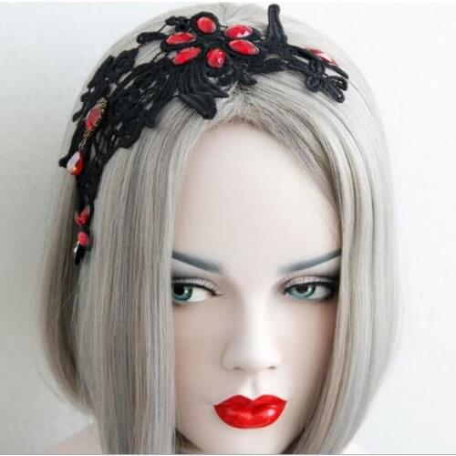 New arrival Fashion womens Halloween lace flower hairbands girls party headwear hair accessories