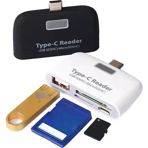 OTG USB 3.1 Type C TF Secure Digital Memory Card Reader USB 2.0 to USB C Adapter for MacBook/Android Phone/Laptop Card Reader