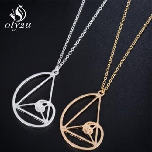 Oly2u Spiral with Triangle Necklace Fibonacci Pendant Ratio Psychology Necklace Science Biology Jewelry for girls women