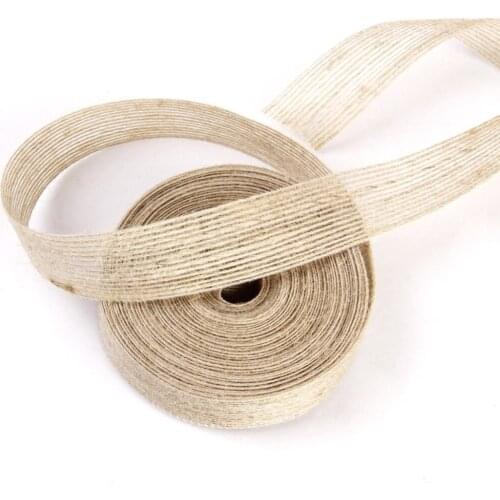 Natural Burlap Hessian Ribbon Fishing Line Pattern for Wedding Party Decoration , 2.5cm Widths AA7887