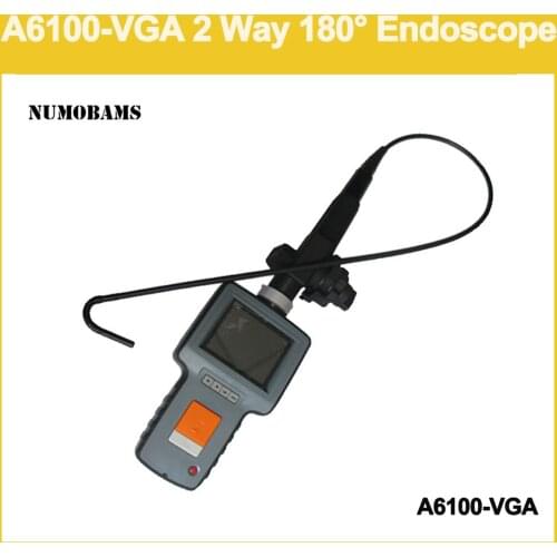 Numobams A6100-VGA 6mm Dia 2-WAY 180 Degree Industrial Endoscope for Tube ,Lab Use 300000 Pixel HD Flexible Cable
