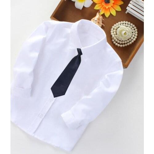 Baby Toddler Clothes School Costumes 2019 Boys Shirts White Long Sleeve Boys Blouse Boy Shirt Kids Tops Boys Shirt For Children
