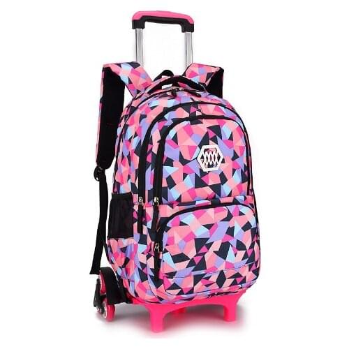 School Trolley Bag Children school wheeled backpack bag for girls kids Rolling bags school bag On wheels Travel Trolley backpack
