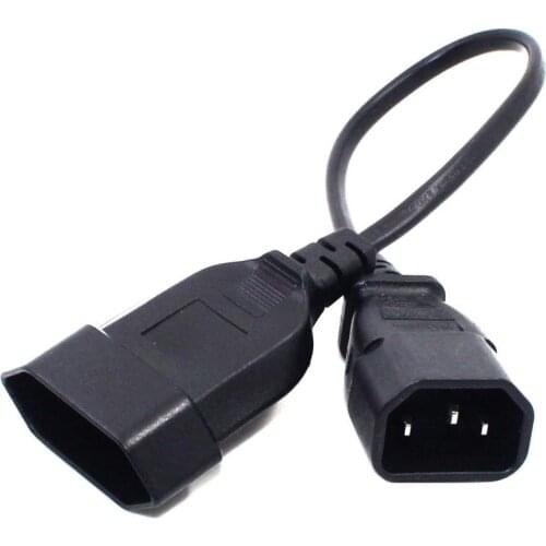 EU Power Adapter Cord , IEC 320 C14 Male Plug to European CEE 7/16 2Pin Female Power Cable For UPS PDU 30CM