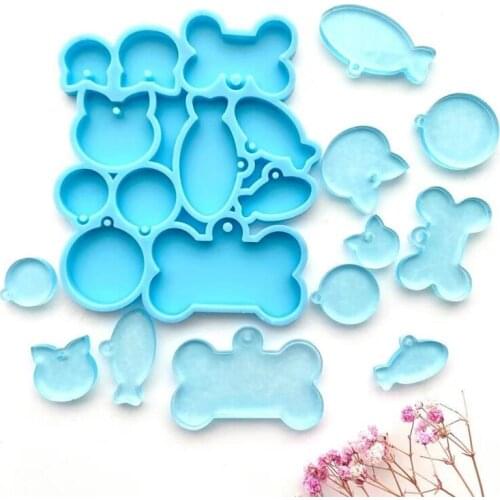 Cats Fishes Bones Combination Keychain Pendant Epoxy Resin Mold Silicone Mould