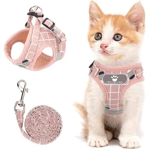 Dog Reflective Harness Breathable Mesh Adjustable Vest Walking Lead for Puppy Kitten Collars for Small Medium Pets Supplies