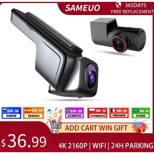 Sameuo U1000Pro Dash Cam 4K Rear View WIFI Auto Dashcam For Car Camera UHD 2160P Video Recorder Reverse Dvr 24H Parking Monitor