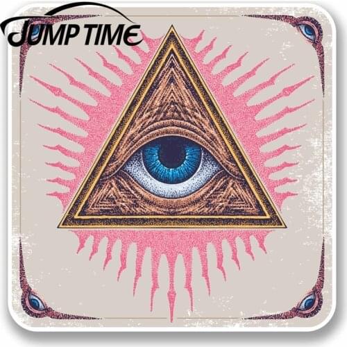 Jump Time for All Seeing Eye of Providence Vinyl Sticker Mason Freemason Gift Decal Rear Windshield Waterproof Car Accessories